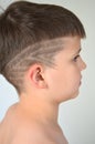 Boy with asymmetrical haircut