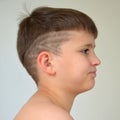 Boy with asymmetrical haircut