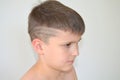 Boy with asymmetrical haircut