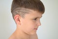 Boy with asymmetrical haircut