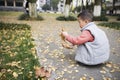 Boy at autumn