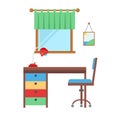 Boy baby room vector set. Royalty Free Stock Photo