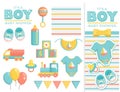 It is a boy baby shower set