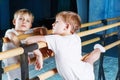 Boy ballet dancer doing exercise Royalty Free Stock Photo