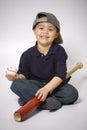 Boy with baseball bat Royalty Free Stock Photo