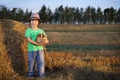 Boy with basket of buns Royalty Free Stock Photo