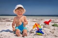 Boy is in the beach. Royalty Free Stock Photo