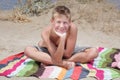 Boy on the beach Royalty Free Stock Photo
