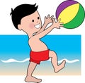 Boy with a Beach Bal Royalty Free Stock Photo