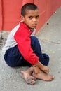 Boy begging for money Royalty Free Stock Photo