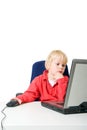 Boy behind laptop Royalty Free Stock Photo