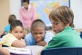 Boy being bullied in elementary school Royalty Free Stock Photo