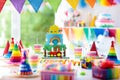 Boy birthday. Cake for little child. Kids party. Royalty Free Stock Photo