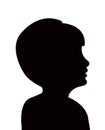 A boy black color head over white, silhouette vector