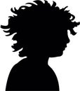 A boy black color head silhouette vector