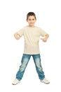 Boy in blank beige t-shirt