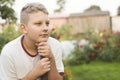 A boy with blonde hair