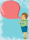 The boy blowing bubble vector illustration Royalty Free Stock Photo