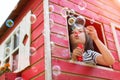 Boy blowing bubbles Royalty Free Stock Photo