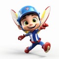 Happy Cricket: Kids Cartoon Character In Flight Gear