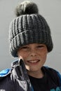 Boy with bobble hat