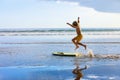 Boy with bodyboard have fun on sea beach Royalty Free Stock Photo