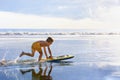 Boy with bodyboard have fun on sea beach Royalty Free Stock Photo