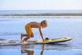 Boy with bodyboard have fun on sea beach Royalty Free Stock Photo