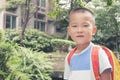 Boy with book bag Royalty Free Stock Photo