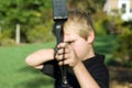 Boy With Bow and Arrow Royalty Free Stock Photo