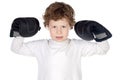 Boy with boxing gloves Royalty Free Stock Photo