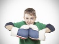 Boy with boxing gloves