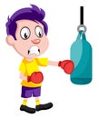Boy with boxing gloves, illustration, vector Royalty Free Stock Photo