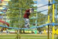 Boy on the bridge Royalty Free Stock Photo