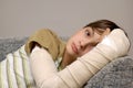 Boy with broken arm Royalty Free Stock Photo