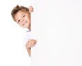 Boy with bruise and blank Royalty Free Stock Photo