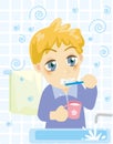 Boy brushing teeth