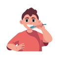 boy brushing teeths design Royalty Free Stock Photo