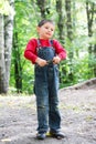 Boy with brushwood Royalty Free Stock Photo