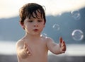 Boy with bubbles Royalty Free Stock Photo