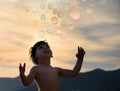 Boy with bubbles Royalty Free Stock Photo