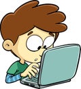 boy is busy typing on his laptop Royalty Free Stock Photo