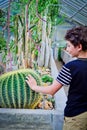 Boy and cactus Royalty Free Stock Photo