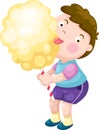 Boy with candy floss vector