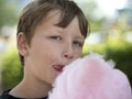 Boy with candyfloss Royalty Free Stock Photo