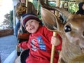 Boy on Carousel Royalty Free Stock Photo