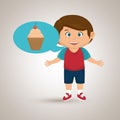 boy cartoon cup cake Royalty Free Stock Photo