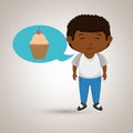 boy cartoon cup cake Royalty Free Stock Photo