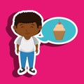 boy cartoon cup cake Royalty Free Stock Photo