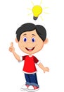 Boy cartoon with a good idea Royalty Free Stock Photo